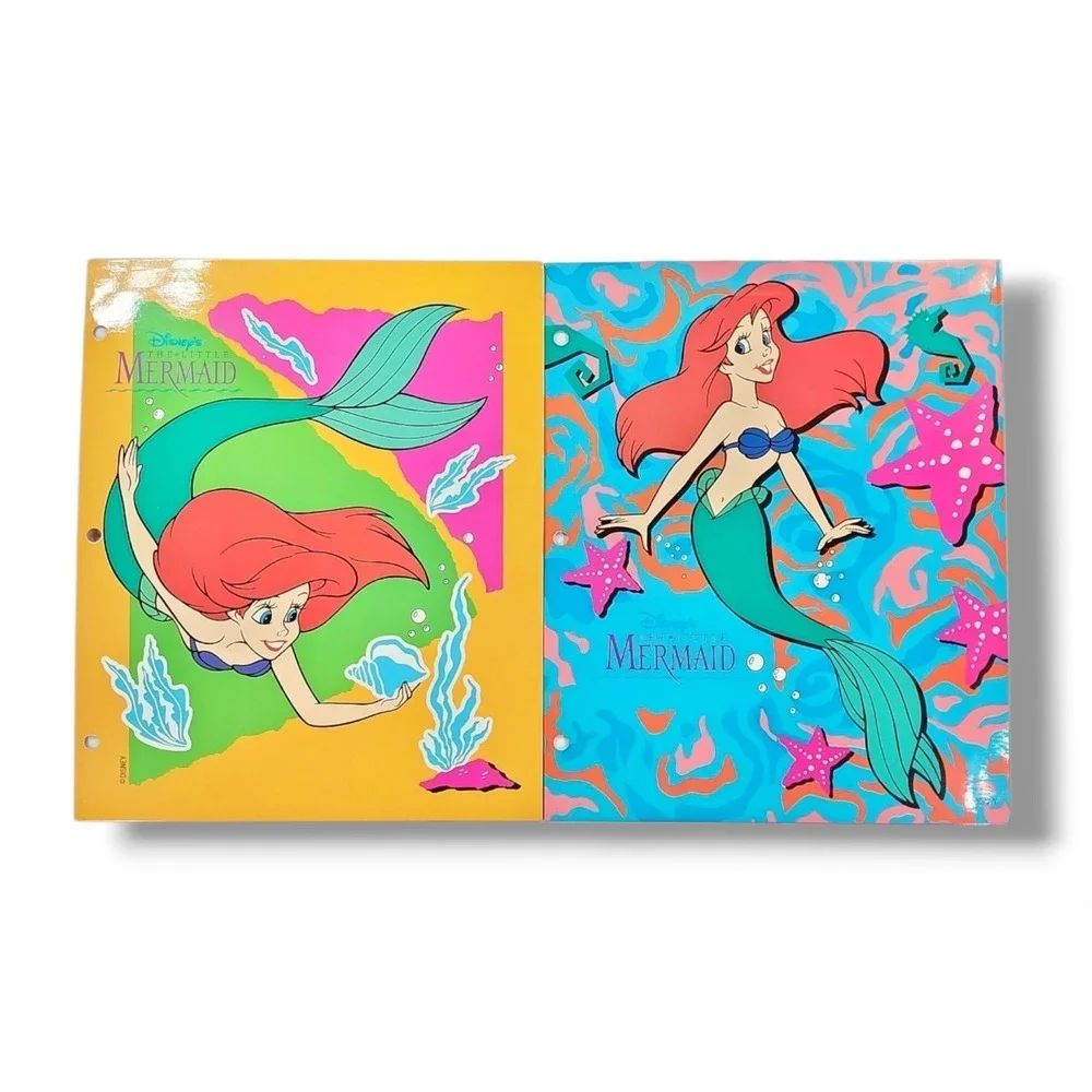 2 Vintage 90s The Little‎ Mermaid Pocket Folder Impact International EUC